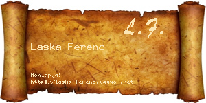 Laska Ferenc névjegykártya